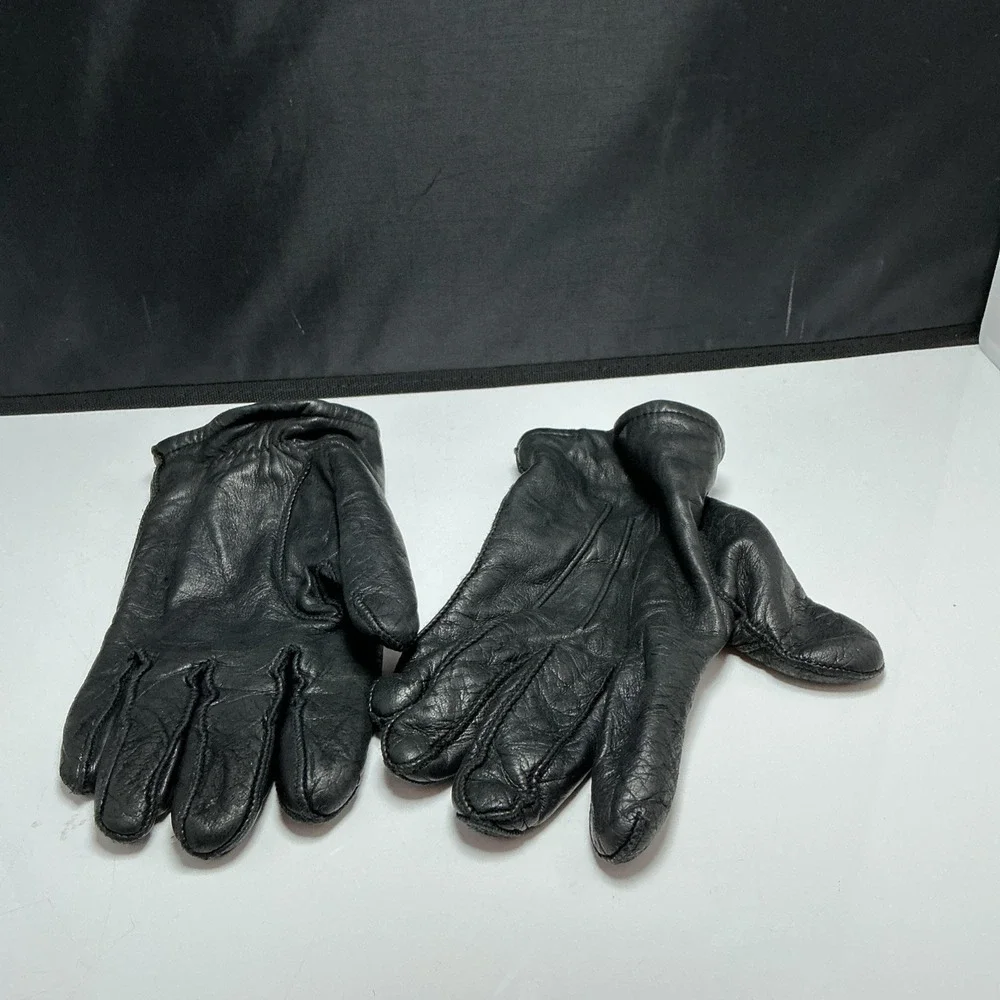 VTG 90s Wilsons Leather The Leather Experts Black Gloves Thinsulate Winter Large